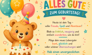 Alles Gute zum Geburtstag – Süße Geburtstagskarte mit Teddybär
